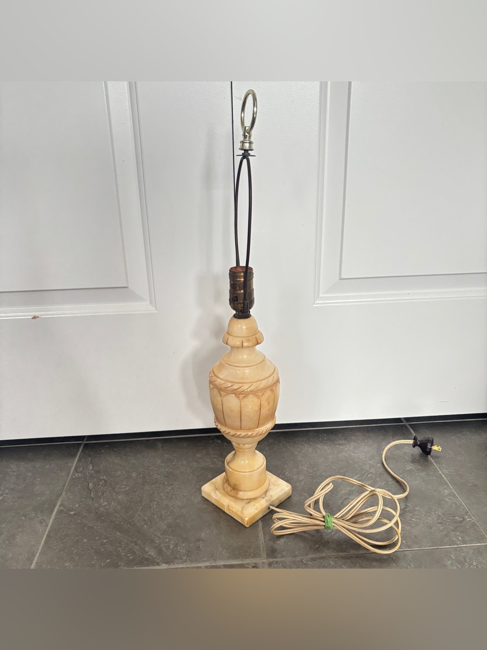 Vintage Italian Alabaster Marble Table Lamp *NO LAMPSHADE* - Picture 5 of 16